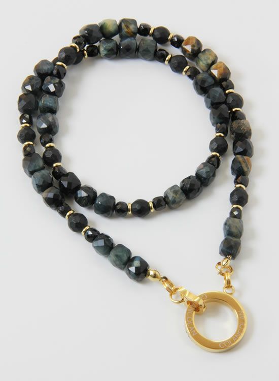 コランコラン] FORCE 5 多面体キューブ ネックレス ダークブルー